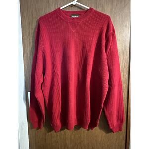 Eddie Bauer 100% Cotton Classic Red Sweater Christmas XL MENS Holiday Classic